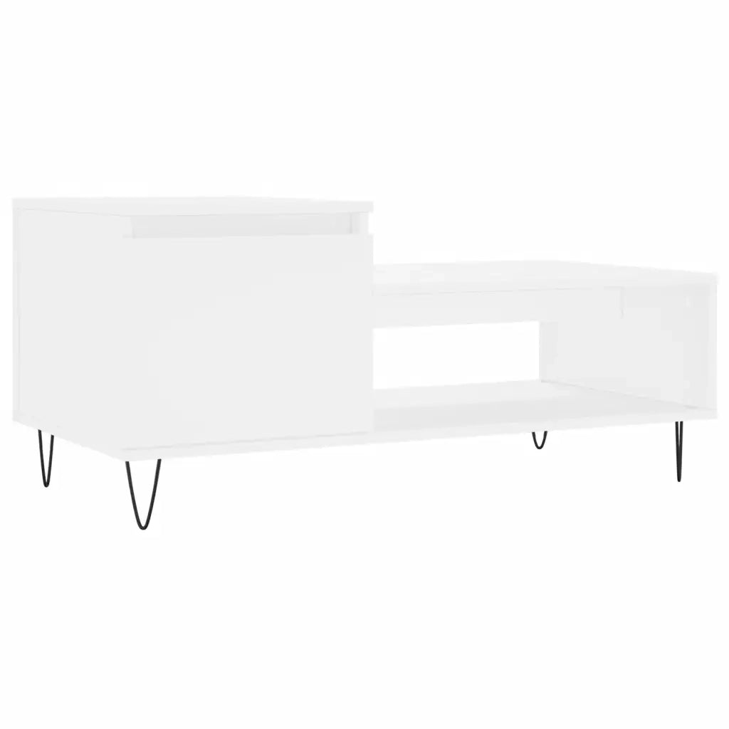 Tavolino da Salotto Bianco 100x50x45 cm in Legno Multistrato 830828
