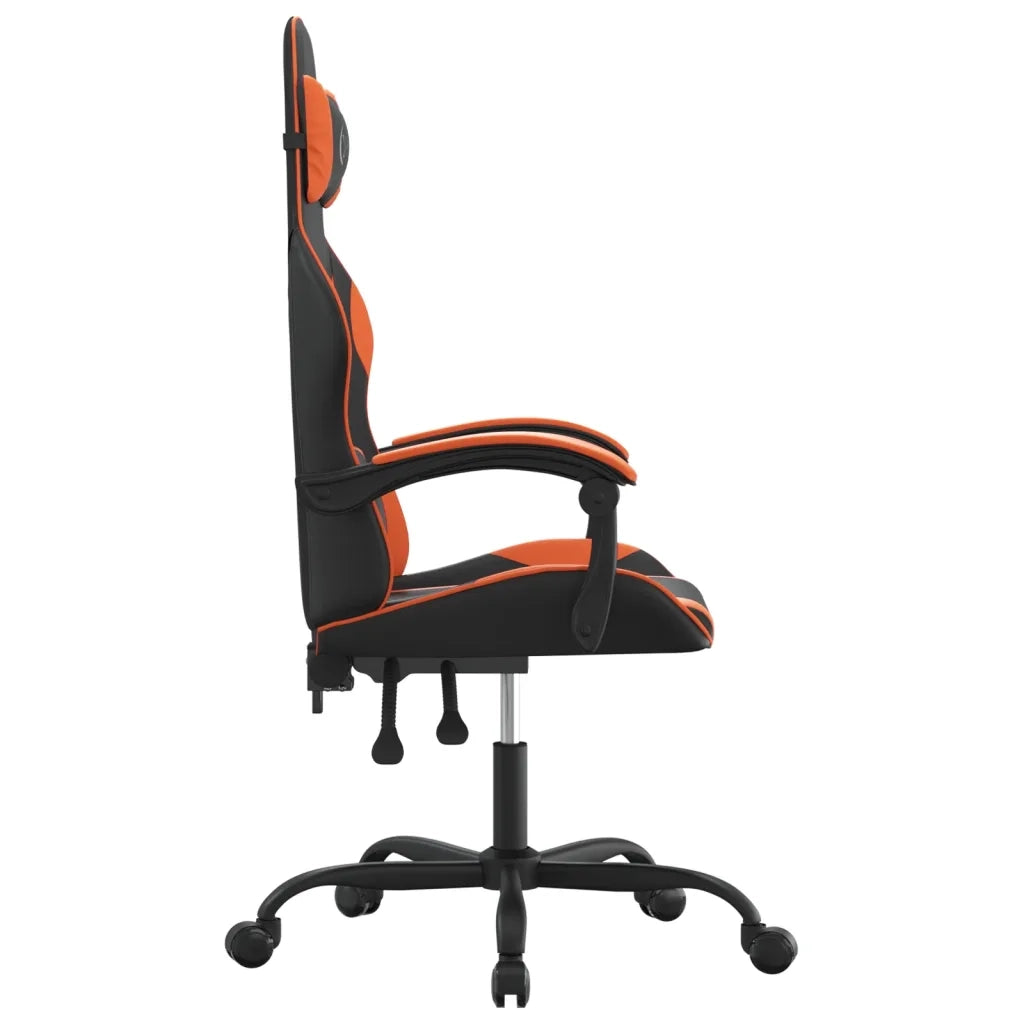 Sedia da Gaming Girevole Nero e Arancione in Similpelle cod mxl 68960