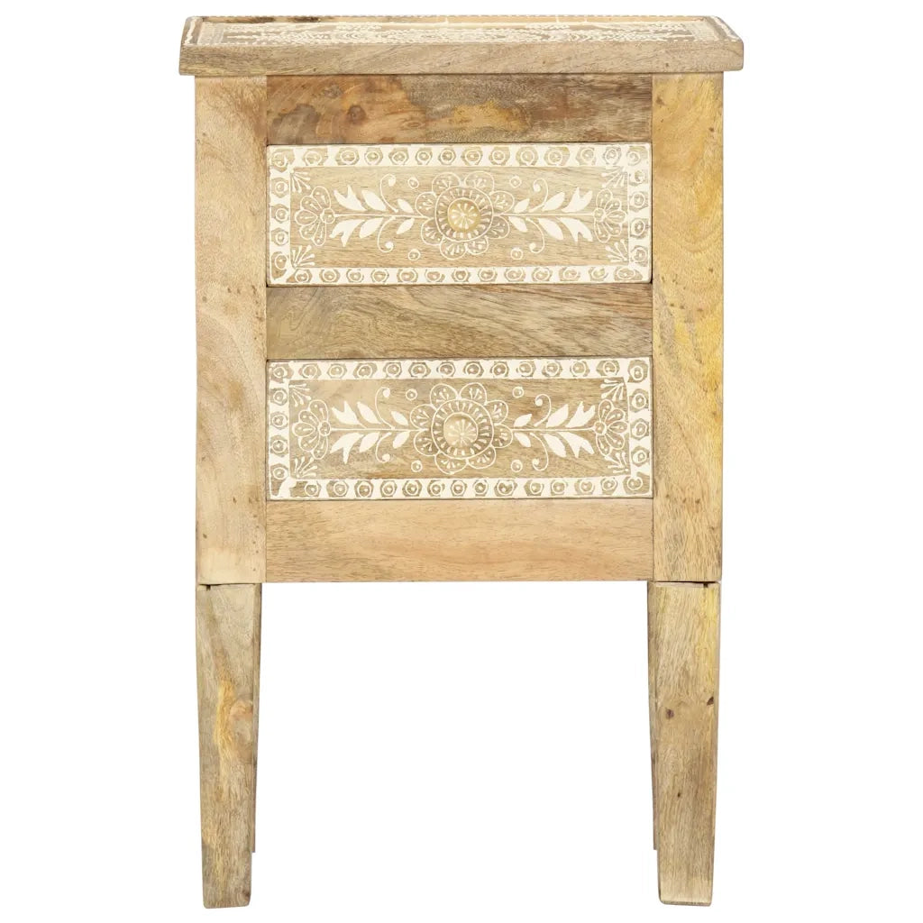 Comodino Dipinto a Mano 40x30x60 cm in Legno Massello di Mango 286161