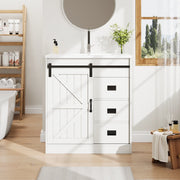 MOBILE BAGNO con lavabo in ceramica 76x46,5x87,5 cm Bianco in MDF