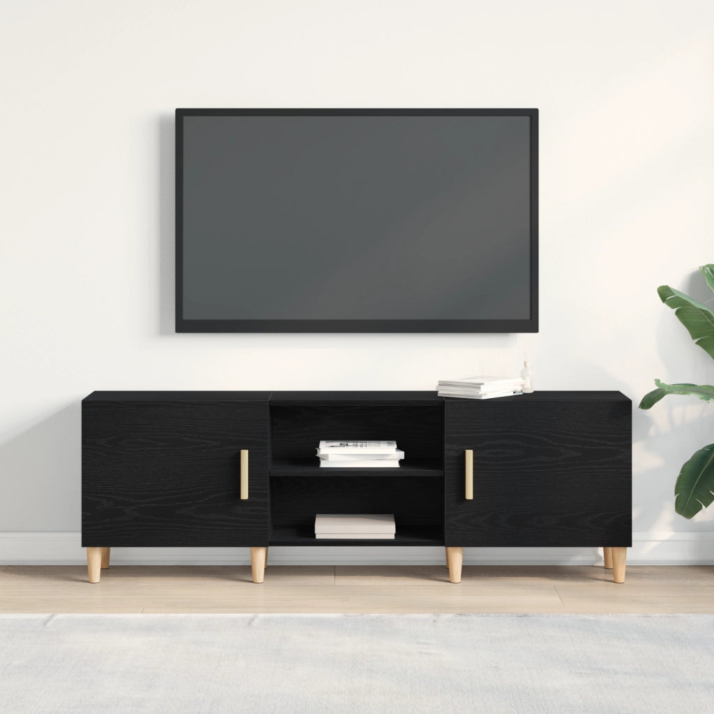 Supporto TV - Rovere Nero, 150x30x50 cm, Realizzato in Legno Ingegnerizzato