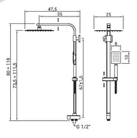 COLONNA DOCCIA ZEUS- Nero Opaco- METAF- pezzi 1