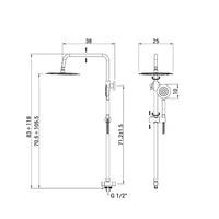 COLONNA DOCCIA POSEIDON- Nero opaco- METAF- pezzi 1