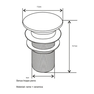 PILETTA CLICK-CLACK LAVABO FANCY SENZA TROPPO PIENO- Nero- DH- pezzi 1
