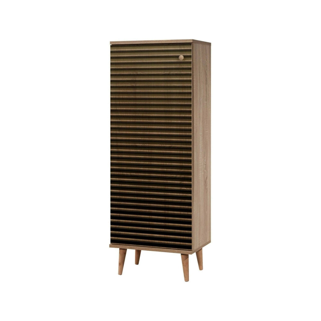 Scarpiera Giadeite, Mobile portascarpe, Armadio da ingresso multiuso, Mobiletto per calzature, 50x38h135 cm, Quercia