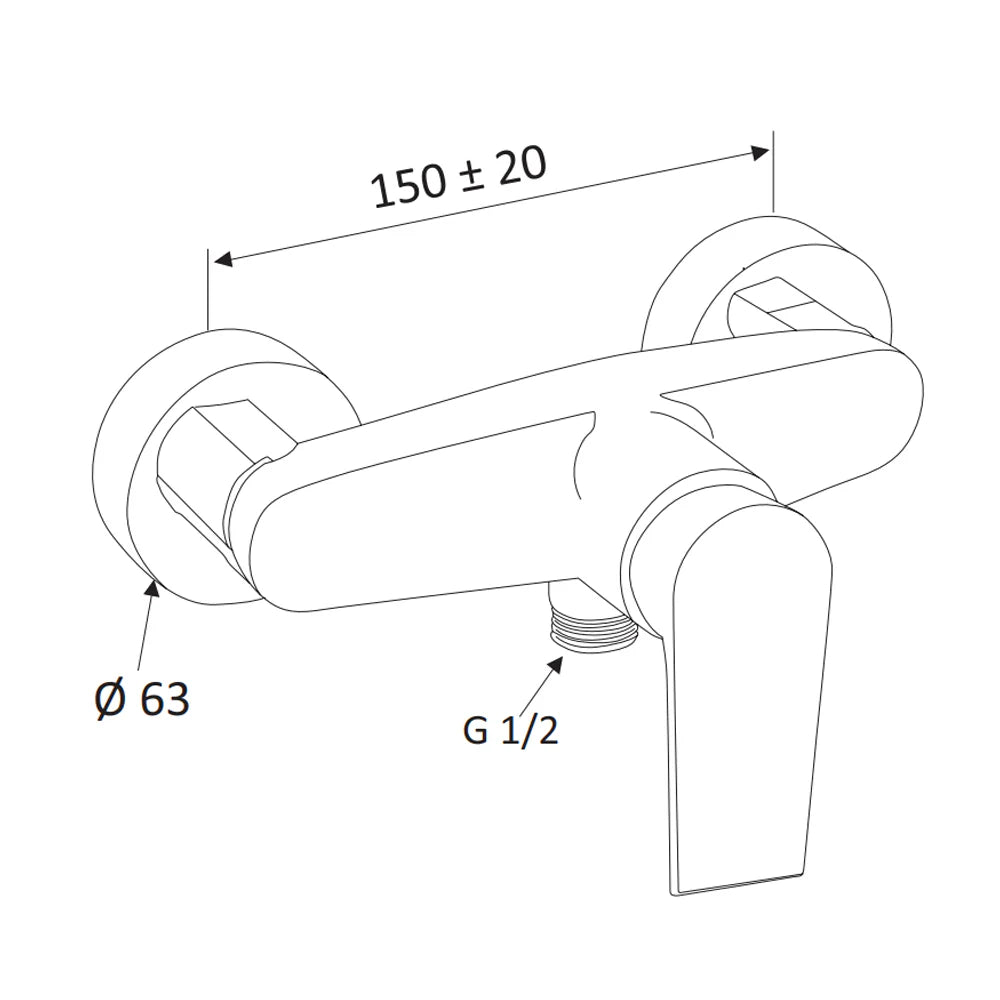 MONOCOMANDO ESTERNO DOCCIA SENZA ACCESSORI LINEA ARTIC- Nero Opaco- MARIA- pezzi 1