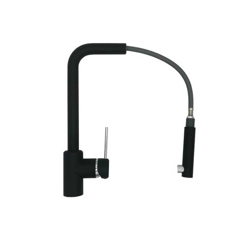 MISCELATORE MONOCOMANDO LAVELLO CON DOCCIA ESTRAIBILE LINEA PIN- Nero Opaco- ARGO- pezzi 1