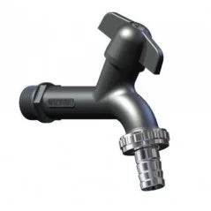 RUBINETTO PORTAGOMMA EUROGARDEN- 1/2 Nero- MANFR- pezzi 1