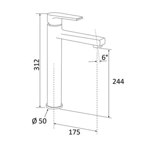 MISCELATORE MONOCOMANDO LAVABO ALTO LINEA ARTIC- Nero Opaco- MARIA- pezzi 1