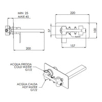 MISCELATORE MONOCOMANDO LAVABO AD INCASSO ARTIC- Nero Opaco- MARIA- pezzi 1