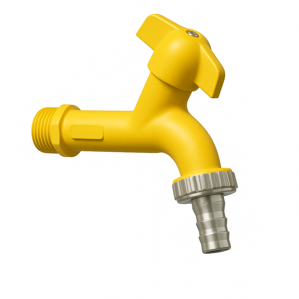 RUBINETTO PORTAGOMMA EUROGARDEN- 1/2 Giallo- MANFR- pezzi 1