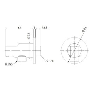 SUPPORTO MINIMAL CON PRESA ACQUA- Nero Opaco- Remer- pezzi 1