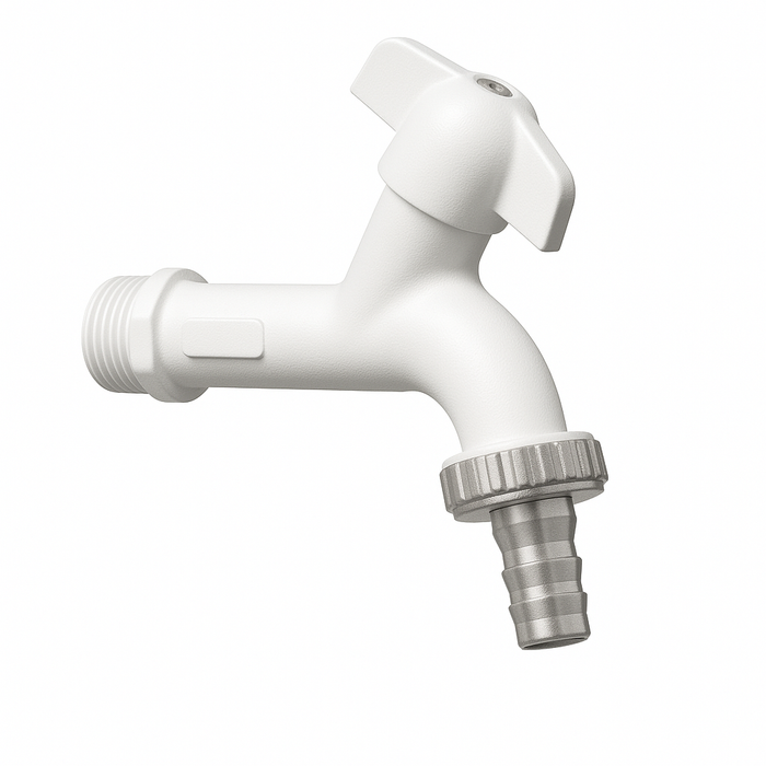 RUBINETTO PORTAGOMMA EUROGARDEN- 1/2 Bianco- MANFR- pezzi 1