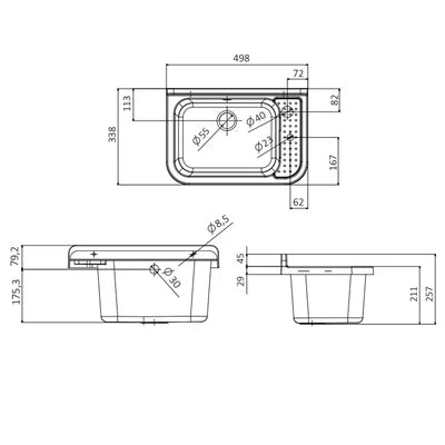 PILOZZO IN POLIPROPILENE MOD. 50- Cm 50 x 34 x 21 Nero- DH- pezzi 1
