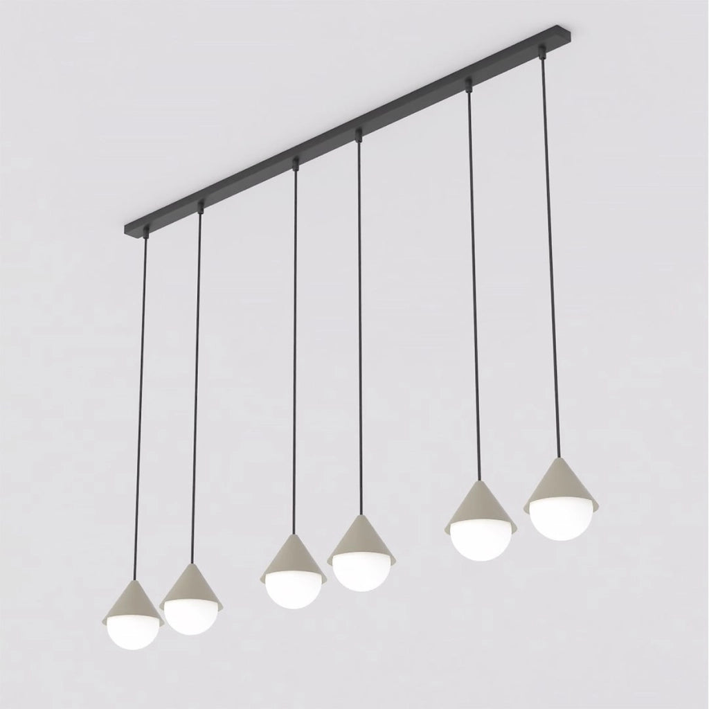 Lampada a sospensione Giro in acciaio nero e vetro