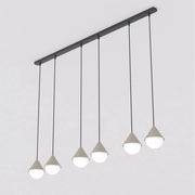 Lampada a sospensione Giro in acciaio nero e vetro