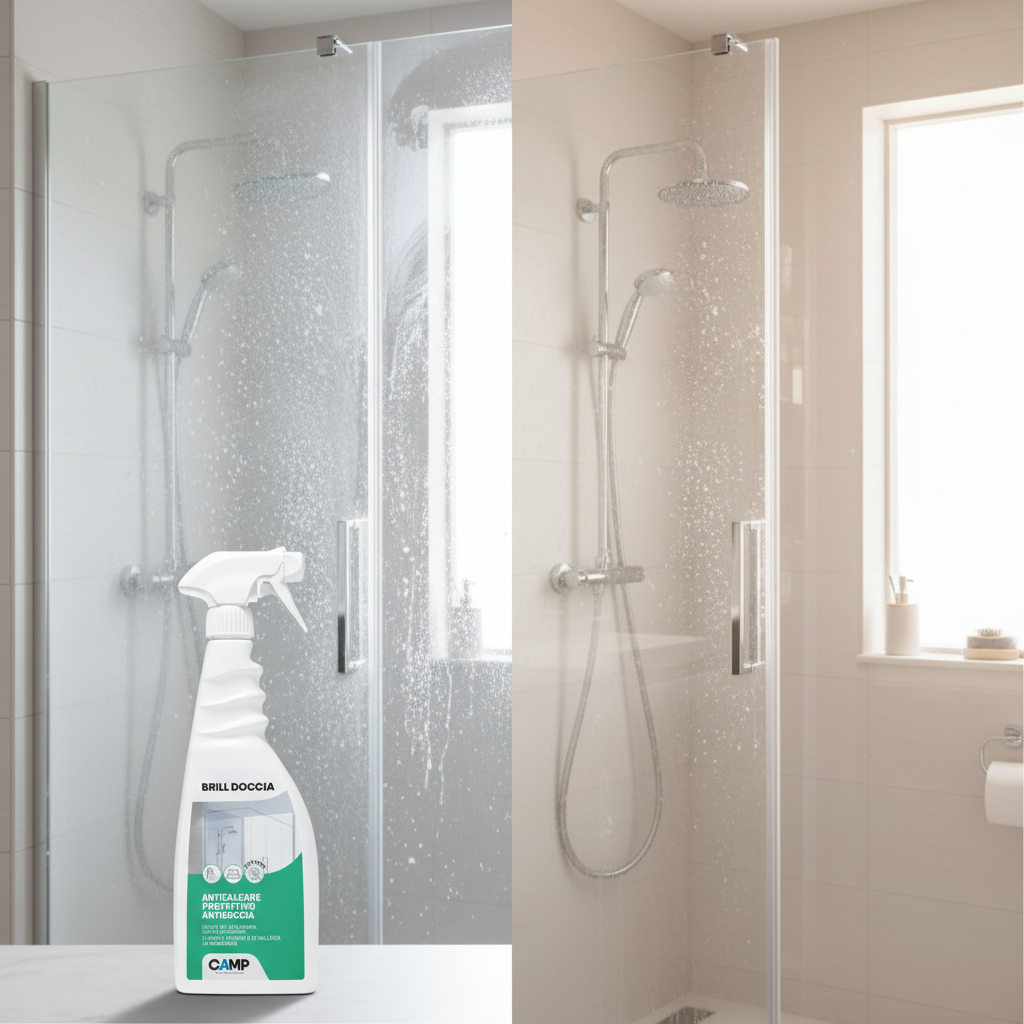 Kit 6 pezzi brill doccia anticalcare protettivo per vetri e ceramiche 750 ml