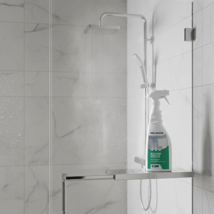 Kit 6 pezzi brill doccia anticalcare protettivo per vetri e ceramiche 750 ml