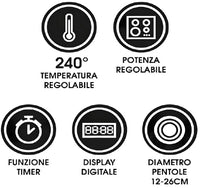 Zephir PIASTRA AD INDUZIONE 1 FUOCO ''ZHC14'' 2.000 W