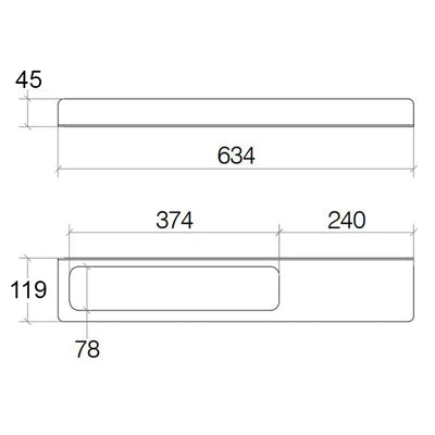 SUPPORTO MENSOLA SAETA- Nero mm 634 Foro SX- SAMO- pezzi 1