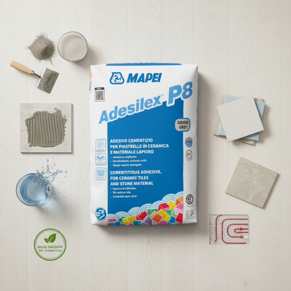 Adesilex p8 bianco adesivo cementizio mapei per piastrelle 25 kg