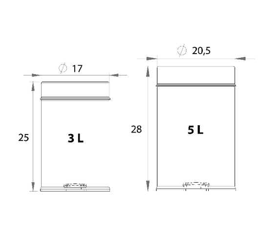 PATTUMIERA FRESIA- Grigia lt. 3 Diam. 17 x H. 25- DH- pezzi 1