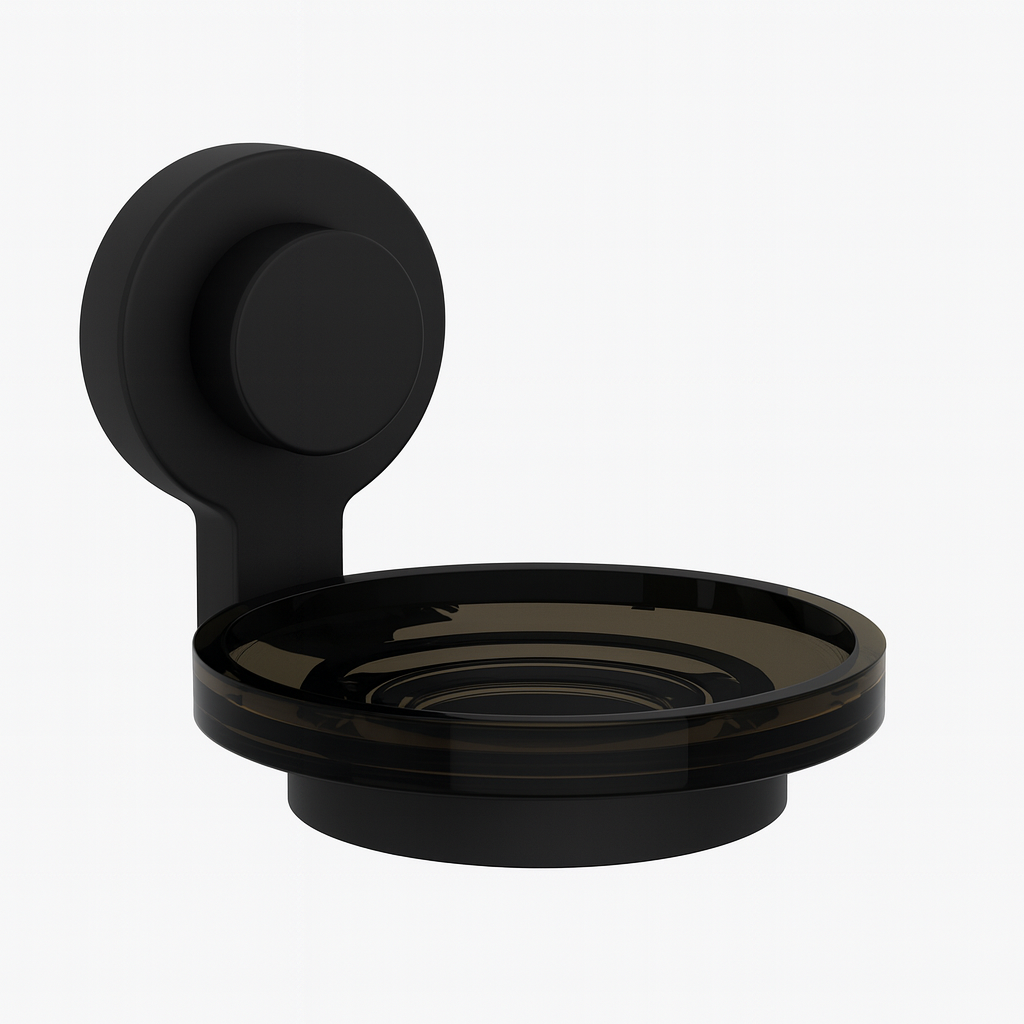 PORTA SAPONE SERIE KISSY- Nero cm 11 x h.9,2 x 13,8- KOEMO- pezzi 1