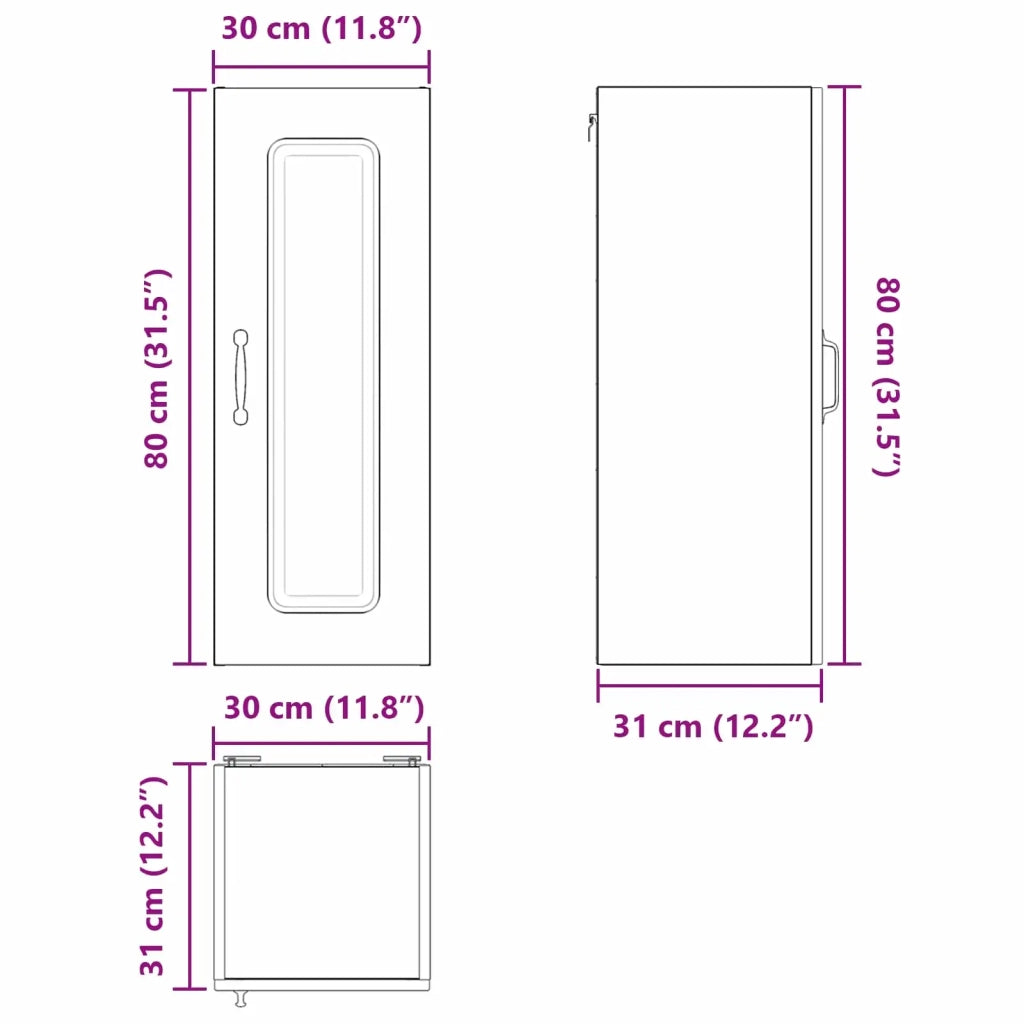 Pannello lavastoviglie Kalmar 2 pcs Rovere fumé 30 x 31 x 80 cm 884665