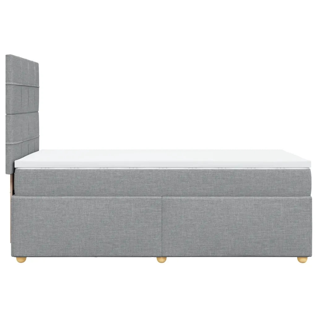 Giroletto a Molle con Materasso Grigio Chiaro 90x190 cm Tessuto