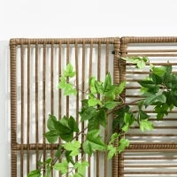 Supporto per Piante con Traliccio, Vaso Rettangolare Inferiore in Resina Intrecciata e Acciaio, 103L x 29l x 103H cm, Sabbia