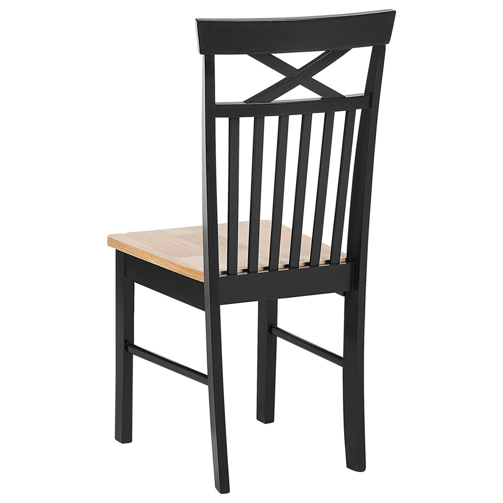 Set da pranzo in legno massello Nero con piano in legno chiaro a 4 posti 120 x 75 cm moderno scandinavo