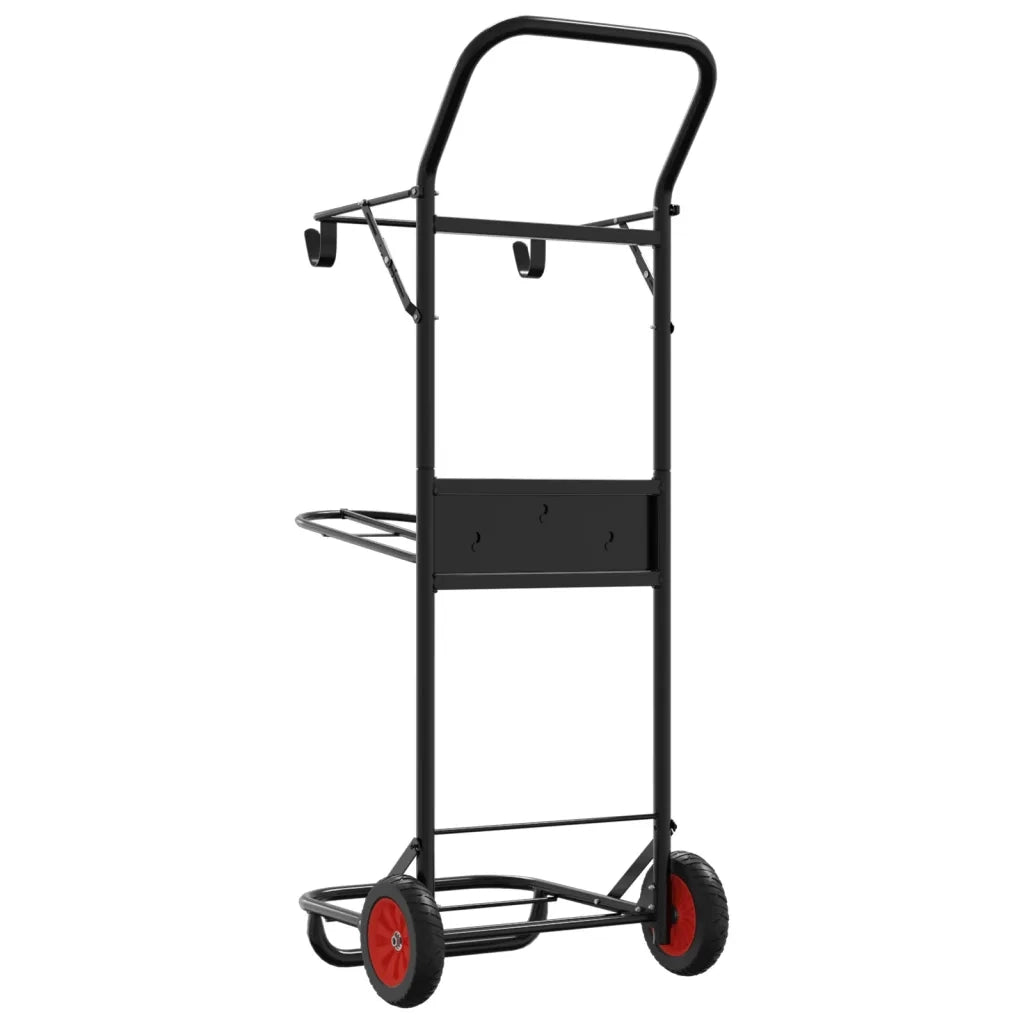 Carrello da Sella Pieghevole Nero in Acciaio 172502