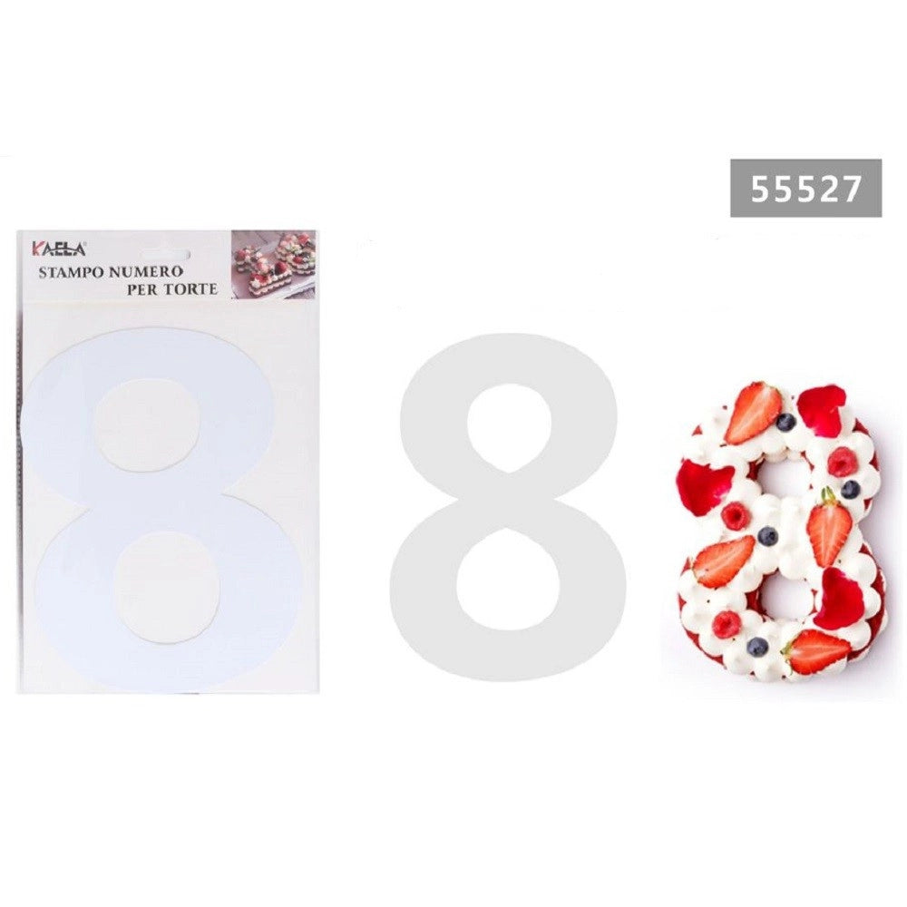 Trade Shop - Stampo Torte Dolci A Forma Di Numero 8 10 Pollici Strumento Taglio Stencil 55527 -
