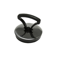 TAPPO IN GOMMA NERA CON MANIGLIA E ROSETTA CROMATA BLISTER- Diam. 52- FAIDF- pezzi 1