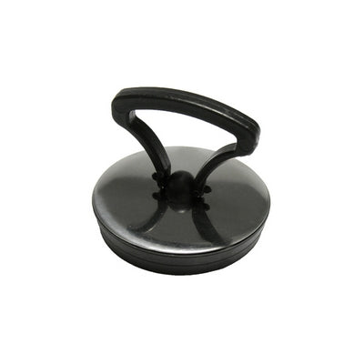 TAPPO IN GOMMA NERA CON MANIGLIA E ROSETTA CROMATA BLISTER- Diam. 52- FAIDF- pezzi 1