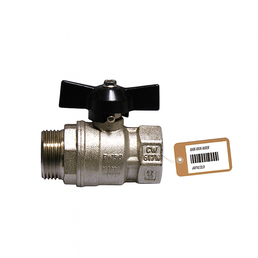 VALVOLA A SFERA MF CON FARFALLA  F-BRICO- 3/8 DN 10  PN 64 Farf. Nera- FAIDF- pezzi 1