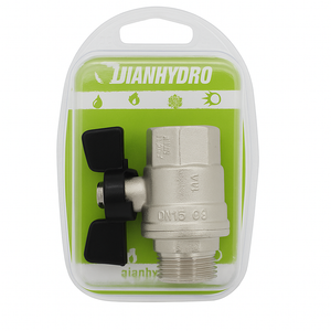 VALVOLA A SFERA MF CON FARFALLA BLISTER- 3/8  DN 10 PN 64 Farf. Nera- FAIDF- pezzi 1