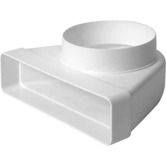 CURVA CON RIDUZIONE DA TUBO TONDO A RETTANGOLARE da Ø 100 mm a mm 110x55 - PES