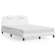 Letto matrimoniale | Letto per adulti | Giroletto Viana senza Materasso Bianco 140x200 cm in Similpelle