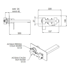 MISCELATORE MONOCOMANDO LAVABO AD INCASSO ARTIC- Bianco Opaco- MARIA- pezzi 1