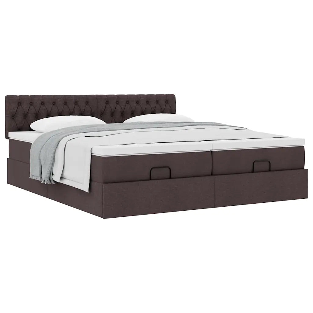 Struttura Letto Pouf con Materassi 200x200 cm in Tessuto