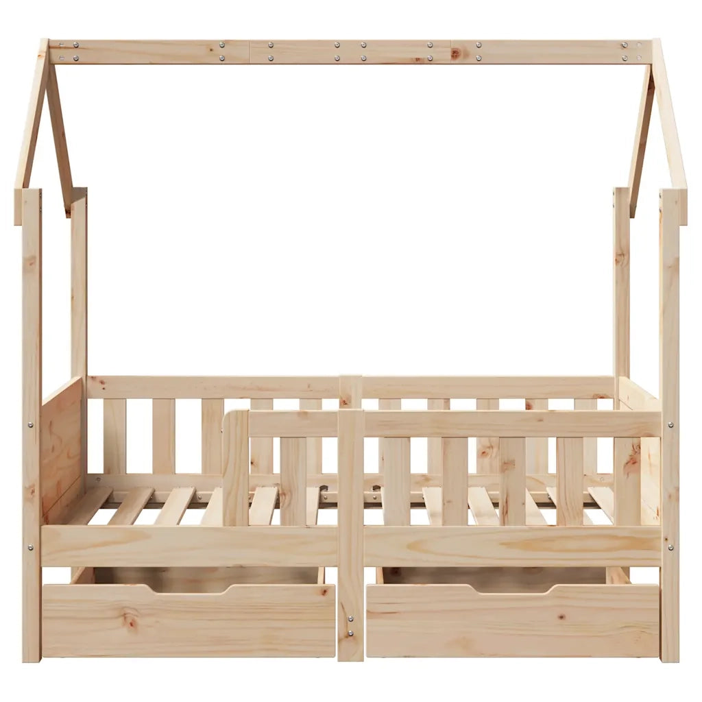 Giroletto per Bambini con Cassetti 80x170cm Legno Massello Pino 3302041
