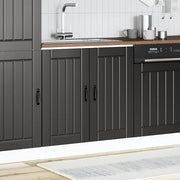 vidaXL Mobile Base Lavello Lucca Nero in Legno Multistrato