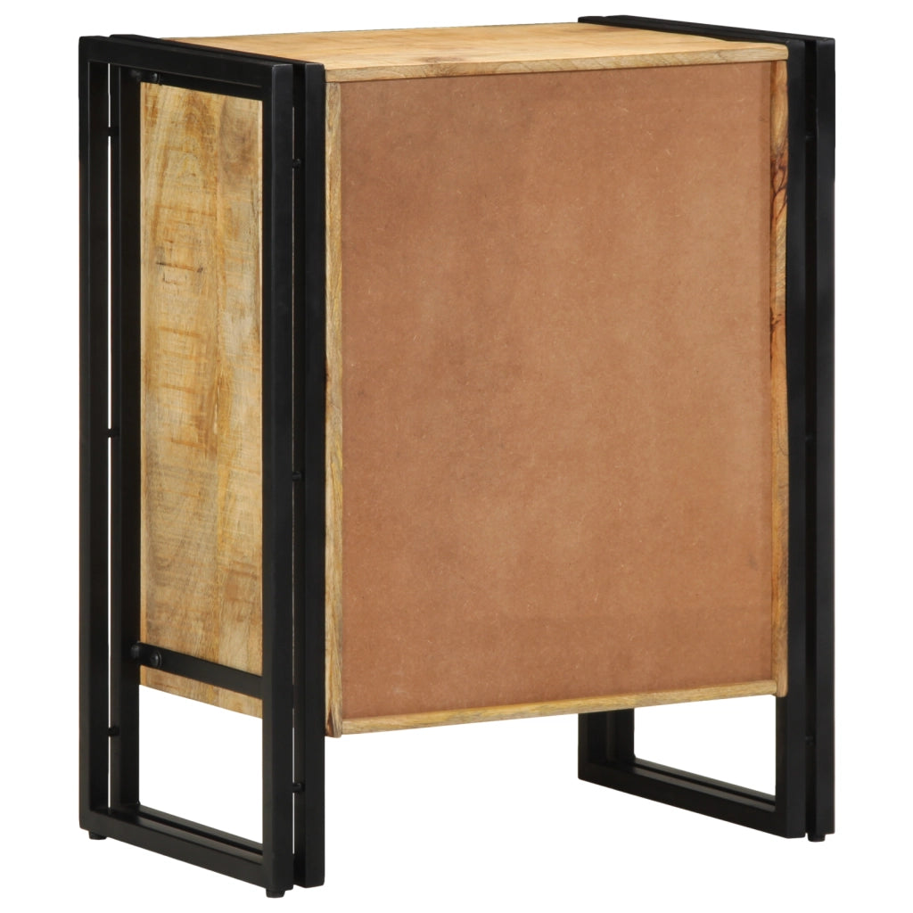 Armadio per scarpe  Nero 30x30x40 cm Legno massello di mango e acciaio