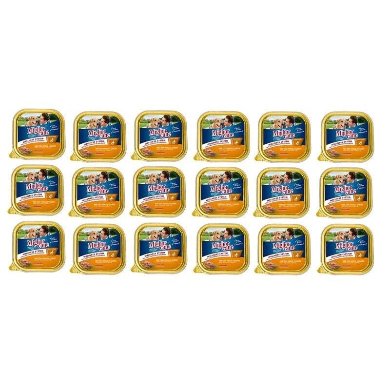 SET 18 CONFEZIONI MIGLIOR CANE PATE' CON VITELLO E CAROTE 300 GRAMMI