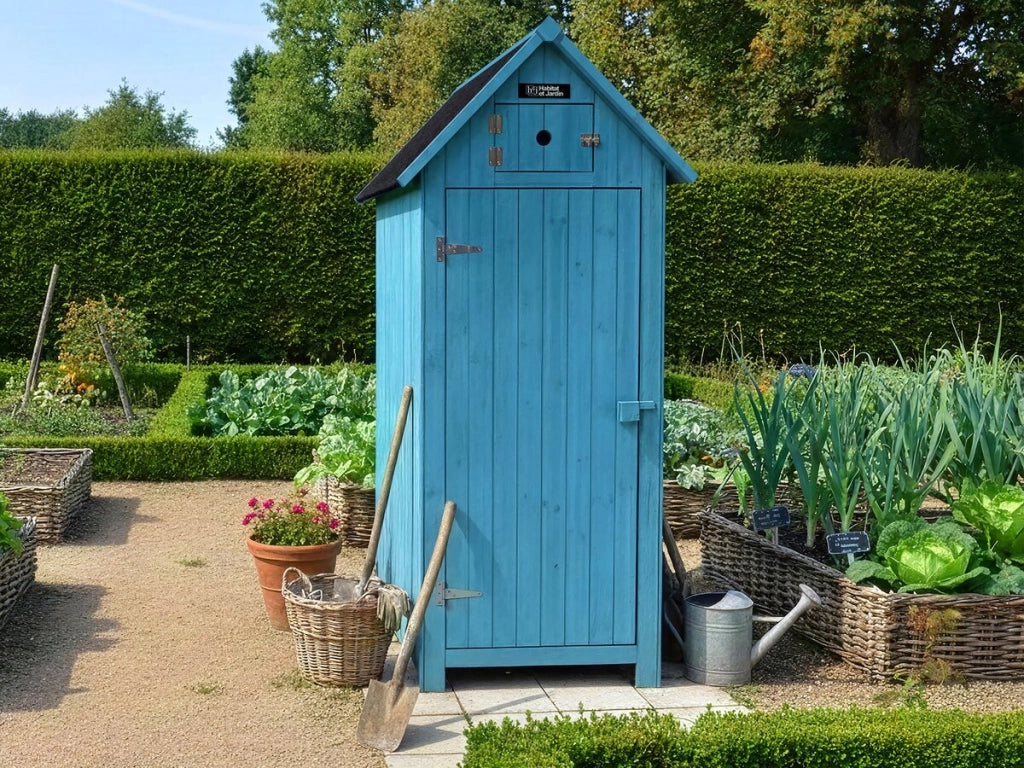 Mobile da giardino "Cabanon" - 77 x 54,5 x 179 cm - Blu cielo