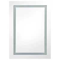 Armadietto Bagno con Specchio e LED Grigio 50x13x70 cm 326490