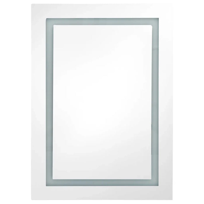 Armadietto Bagno con Specchio e LED Grigio 50x13x70 cm 326490