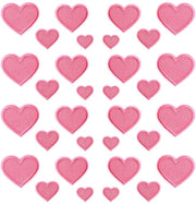 32 pezzi di adesivi per tessuto a forma di cuore, cuore a maglia, mini-patch per cucire, patch a maglia per abbigliamento, cappelli, borse, accessori di decorazione DIY