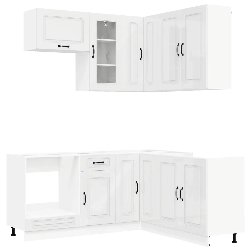 Unità Cucina KALMAR 8 pcs Bianco Lucido Legno ingegnerizzato 3438375